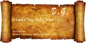 Dimény Gábor névjegykártya
